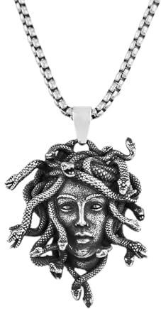 Anker Kubanische Kette Gothic Punk Synthese Medusa Anhänger Halskette Für Männer Frauen Vintage Schlange Tier Halsketten Biker Schmuck Geschenk Entwicklung Kette