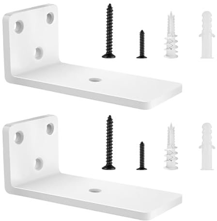 2 Pezzi Supporti per Scaffali, Staffe per Mensole Pesanti, Supporti Mensola Reggi Mensola Porta Mensole da Muroper la Casa, la Cucina e l'ufficio | 10cm, Portata 70 Kg (Bianco) 4in