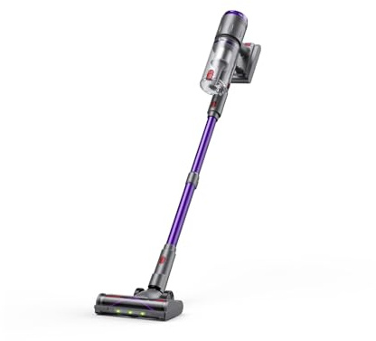Circlio Aspirapolvere Senza Fili 58KPa/600W, 80 min/1,6L Scopa Elettrica Senza Fili Touchscreen Intelligente e Anti-Avvolgimento Silenzioso, per Tappeti/Pavimenti/Peli/Capelli