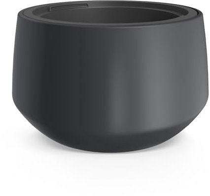 Kunststoff Pflanzschale klein in konischer Form - 23 x 35 cm - Design Blumentopf in anthrazit mit Pflanz Einsatz - Pflanzkübel Blumenschale Blumenkübel Garten Blumen Pflanz Übertopf