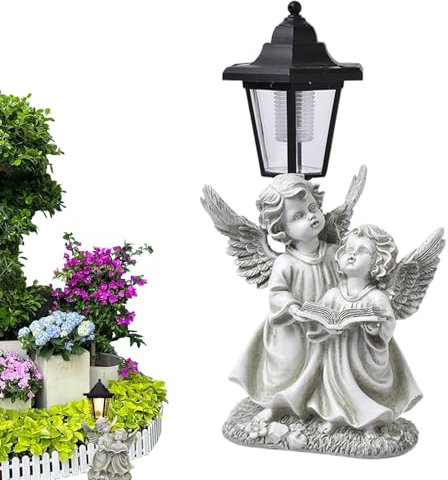 Statues D'ange Décoratives De Jardin - Sculptures D'ange Extérieur | Sculptures Extérieures En Résine Statues De Jardin Ange, Décoration Artistique Du Capteur Avec Ornement De Pelouse Légère Pour Le P