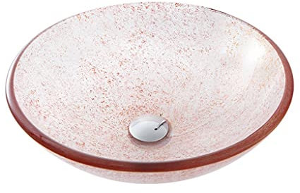 PUFAHAU Lavabos de baño Lavabo de encimera Lavabo de Escritorio artístico de Hotel Lavabo de Vidrio Templado Lavabo de baño de Vidrio Lavabo de tocador Lavabo de Cuenco,