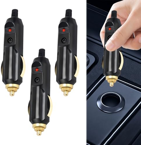 3 Prises Prise Allume Cigare 12v Male,Fiche Prise Allume Cigare Male,mâles pour allume-cigare,Utilisation Sûre,Pratique et Pratique.
