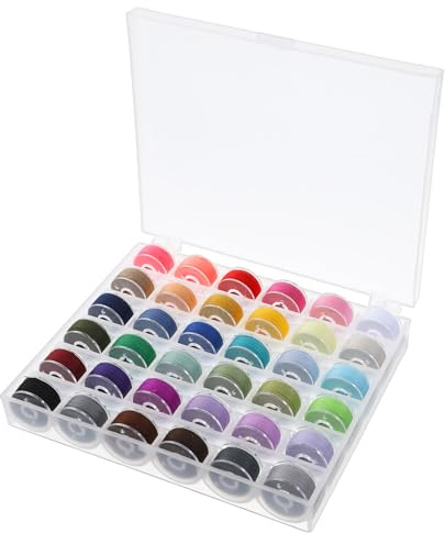 CIATBYYJ 36 Farben Nähmaschine Spulen Set mit Nähgarn, Vielseitige Nähmaschinenspulen, Nähgarn für Nähmaschin, Nähmaschinen Zubehör mit Aufbewahrungsbox, für die meisten Nähmaschinen und Stickereien