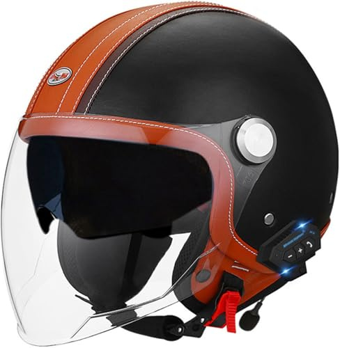 Casco Scodella Portatile Mezzi, Caschi Jet Mezzo, Caschi Da Motociclista Vintage Caschi Cromwell Caschi Casco A Scodella Scooter Motorino ECE/DOT Omologato Mezzo Elmetto Da Moto 8,XL