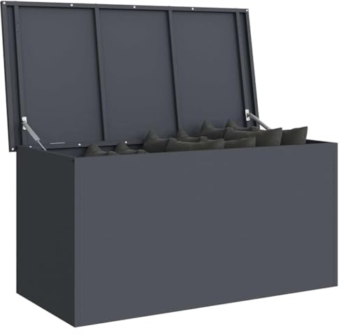 vidaXL Cassa per cuscini da giardino Acciaio zincato 220 L Antracite