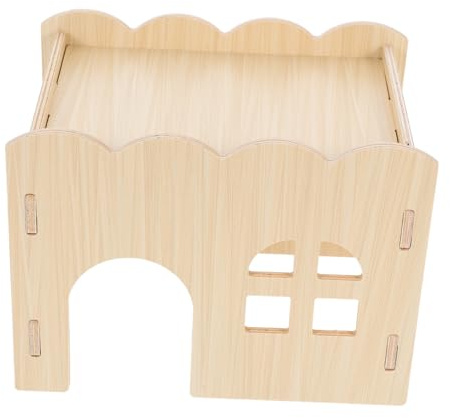 Kisangel Holz Hamsterhaus für Kleintiere Rennmaushaus als Versteck und Rückzugsort Robustes Hamsterversteck mit Kompaktem Design