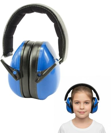 Noise-Cancelling Ear Defenders Blue – Adjustable Headband & Cushioned Ear Cups, Lightweight Foldable Hearing Protector, Up to 27 dB Reduction – Comfortable for Kids & Adults, Stylish & Portable