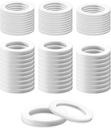 HUVZOR 60 x Befestigungsringe für Türen, Unterlegscheiben für Türscharniere, Kunststoff-Türscharniere für Türen 10×15 mm (Dicke 0,5 mm und 1 mm), Befestigungsringe ohne Gebrauchsspuren (weiß)