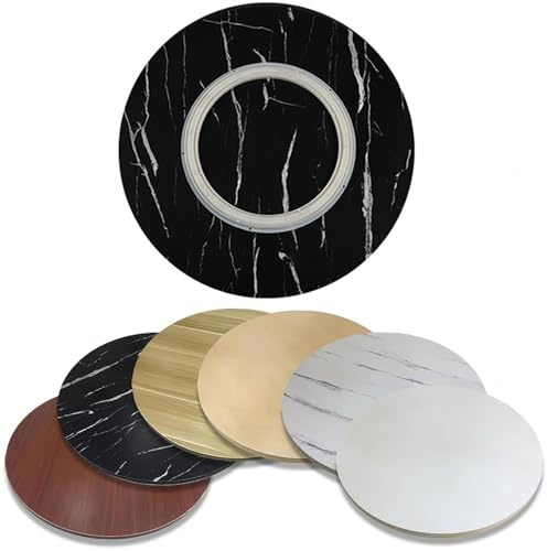 KGPGNYMYHA VLKLPZAHAK 50 60 70cm Drehbares Serviertablett Tisch Drehteller Aus Holz, Servierplatte Für Esstisch Mit 360° Leichtgängiger Drehbasis(Marble Black,50cm (20in))