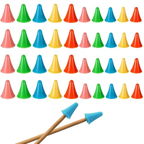 LXUEJIE 40 Stück Silikon Stricknadelstopper, Große und Kleine Stricknadeln Punktschutz Farbe Schutz Stopper Maschenhalter Stricken Punkt Protektoren Schutzkappe Strickzubehör