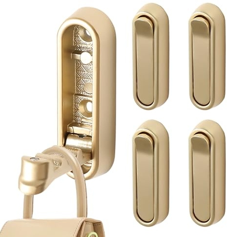 Businey Foldable Wall Hook 4 Pack, Wall Mounted Folding Hook | Folding Coat Hooks Zinc Alloy, Multi Purpose Hook for Towels Robes Bags