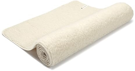 LOTUSCRAFTS Yogamatte Schurwolle WOOL, warm, 200 x 75 x 2 cm, oben Wolle, unten Naturlatex, mulesingfreie Schafwolle, perfekt für Yoga, Pilates, Meditation