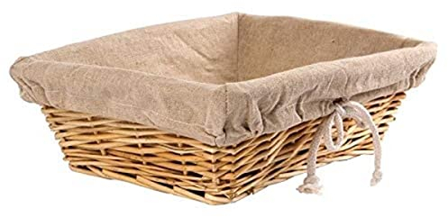 Olympia Panier en osier rectangulaire, taille : 95 (H) x 315 (L) x 230 (L) mm, panier de présentation de pain et de pâtisseries, usage professionnel et domestique, U746