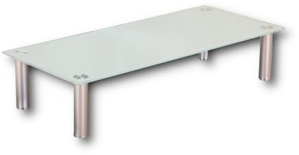 Euro Tische Meuble TV en verre en 3 tailles et couleurs différentes – Idéal comme meuble TV ou support d'écran, verre blanc – 100 cm