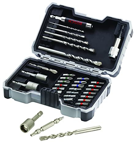 Bosch Accessories Professional 35tlg. CYL-3 Beton Bohrer und Bit Set Extra Hart (Kreuzschlitz-, Pozidriv-, Hex-, TH-, S-Bit, Zubehör Bohrschrauber und Schraubendreher)