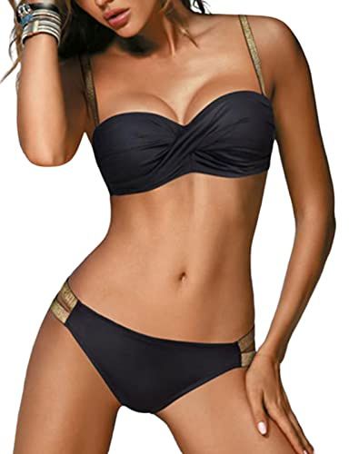 UMIPUBO Swimsuits for Women Push Up Padded Bikini Sets Low Waisted Swimwear Two Piece Bathing Suits Swimming Costume