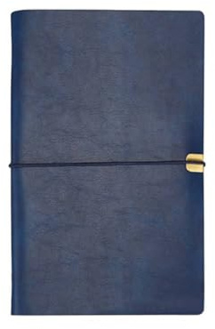 Leder Notizbuch, A5 / A6 / B5 Schreib-Notizbuch 6 Löchern Nachfüllbares Tagebuch Reisetagebuch 100 Seiten zum Schreiben und Zeichnen, Dunkelblau