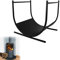 UISEBRT Étagère pour bois de cheminée - Support pour bois de chauffage - Pour l'intérieur et l'extérieur - Noir mat - En forme de U - 44,5 x 37,5 x 40 cm