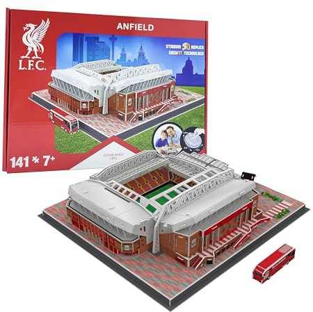 University Games U00882 Liverpool Football Club 3D Puzzle Age 7+, Red, 40x30x11cm Completed