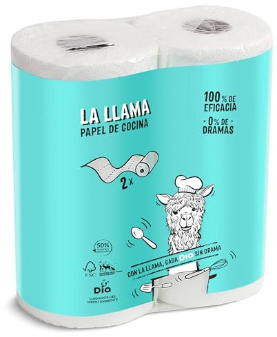 Dia La Llama Papel Cocina Estándar 2 Capas, Pack de 2