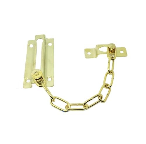 SynapSYA 2-teiliges Türkettenschloss, Sicherheitskettenschutz aus Edelstahl mit Feder, Diebstahlschutz, Druckschloss, robuster, polierter Türriegel mit Schraube TüRkette(Gold)