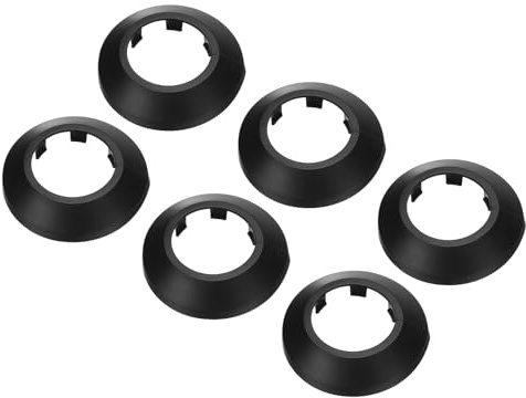 PATIKIL 6pcs Cache Tuyau Radiateur Manchons de Tuyaux d'Eau Noir | en Plastique PP pour 1,57/40mm, Décoration Écussons Coffrage Rosace, pour Tuyau Chauffage Plomberie Chaudière Poêle Mural