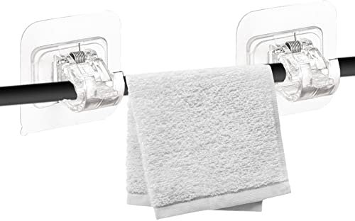 Gancho de barra transversal para soporte de cortina | Gancho de barra de cortina autoadhesivo para pared,Soporte de barra de cortina funcional hecho de material ABS y PVC