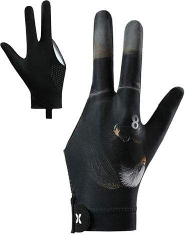 Generisch Linke Hand Billiard Handschuhe,3-Finger Pool Handschuhe Für Männer - Praktisches Verstellbares Queue-Sport Zubehör Für Damen Herren Jugendliche & Erwachsene