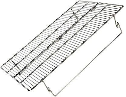 Abaodam Portable Stainless Steel Camping Barbecue Shelf and Camping Stove Stand with Barbecue Net for Outdoor Use, Multifunctional Camp Fire Grills Featuring Easy to Assemble Design,