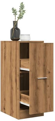Apothekerschrank Artisan-Eiche 30x41x77,5 cm Holzwerkstoff, Vitrinenschrank Buffetschrank Aktenschrank Garderobenschrank Geeignet für Schlafzimmer Hotel Wohnzimmer Schule