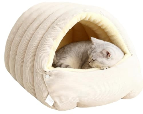 Winterhöhle - Katzenbett | Warme, Gemütliche Abnehmbar Waschbar Katzenhöhle | Kleine Hundehöhle Für Den Innenbereich Für Katzen Und Kleine Haustiere Für Innenbereich, Wohnzimmer, Garten