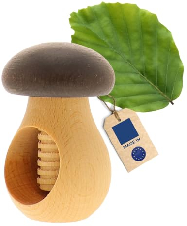 Hofmeister Holzwaren® Nutcracker, Beech Wood, Easy Cracking of Nuts, with Screw Thread (Brown, 10 * 6.5 * 6.5Cm)