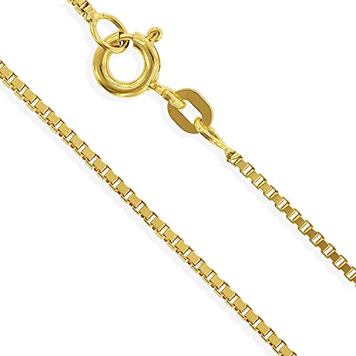 Gelbgold Venezianerkette 14 Karat 585 14K Taufkette Kinderkette 36cm stark (014)