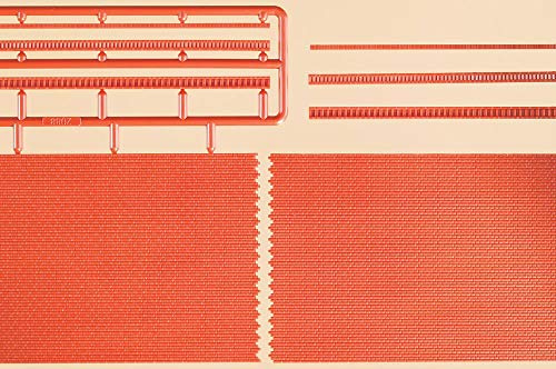 Auhagen 41205.0 - Ziegelmauern mit Zahnfriesvarianten rot, 210 x 65 mm, bunt