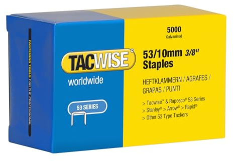 Tacwise 0431 Agrafes Galvanisées de Type 53 / 10 mm, Lot de 5000