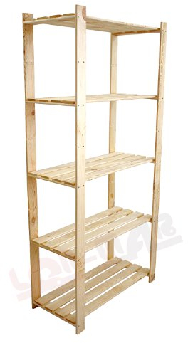 Lenmar Serie B Holzregal, Kiefer, Holz, Hellbeige, 5 Böden, Bücherregal, Holzregal, Standregal, Wandregal, Regal mit 5 Böden, Büroregal, für Wohnzimmer (B-24 170 x 80 x 40cm 5 Böden)