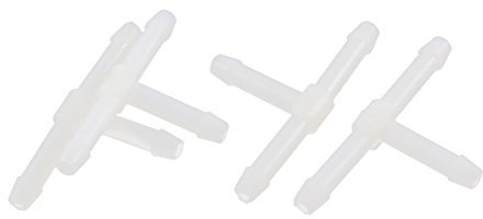 sourcing map 4 Piezas de 3mm Plástico T Trozo de Tubo Conector del Tubo de Unión de Manguera de Agua de Montaje