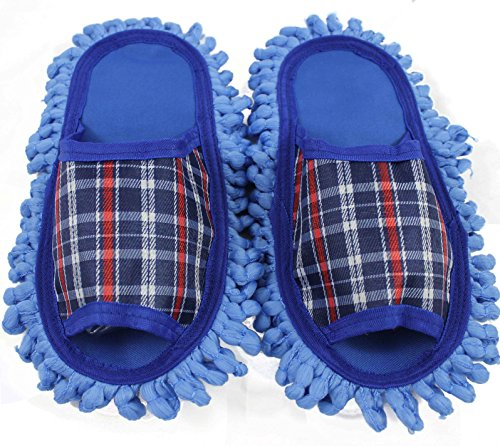 Polvo paño Zapatillas para limpieza de zapatillas para trapeador Guantes en azul rojo con reinigender mikrofasser de suela, size 37 – 39 Unisex R de 162