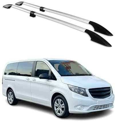 OMAC Barras de Techo Barras de Techo Compatibles con Mercedes Vito W639 W447 2003-2026 Langer L2 ALU Gris