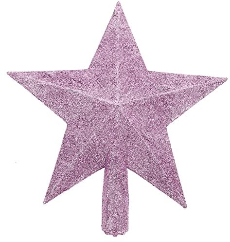 Amosfun Etoile de Noël Rose (20cm) pour décoration Festive, Finition Scintillante, Accessoire Parfait pour Le Sapin de Noël, idéal pour Les célébrations en intérieur