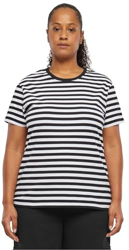 Urban Classics Maglietta da Donna a Righe Regolari, Colore Bianco/Nero, XS, Bianco, XS