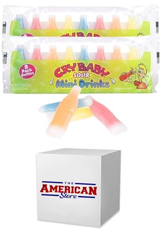 Concord Cry Baby Wax bottles Sour Drinks Jumbo 8's I Pack of 2 (16 Total) I US Import