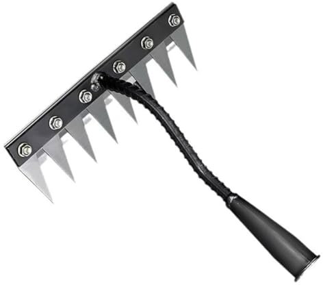 WOMGF Rateau de Désherbage 8 Dents Râteau Jardin Manuels Désherbeurs avec Remplaçables Dents