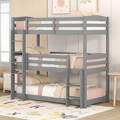 Huayz letto a castello per bambini, 90 x 200 cm, rimovibile in letto singolo, letto matrimoniale, persone per ospiti in pino