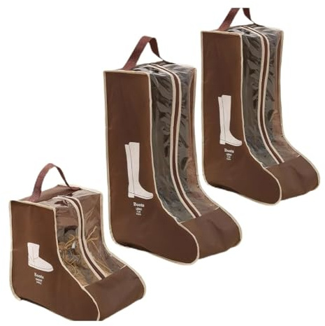 3 bolsas organizadoras de botas altas y cortas con ventana transparente, multifuncionales, para guardar zapatos, tenis, almacenamiento corto de zapatos