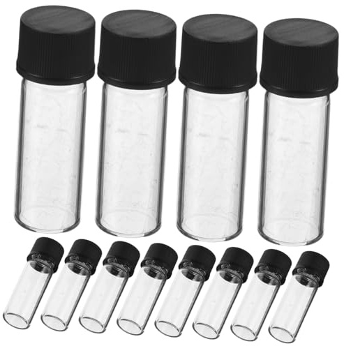 HONITANO 100 Pièces Flacons Verre Miniatures Transparente Étanches avec Bouchons à Vis Petites Bouteilles Rechargeables pour Échantillons Cosmétiques Huiles Essentielles