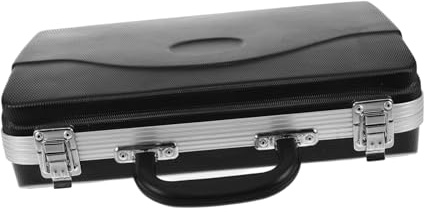Hemobllo Klarinettfodral Abs Hårt Fodral med Sammetsfoder Robust Musikinstrumentväska för Utomhus Skolbruk Musiker Bärbar Organizer