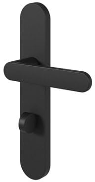 GoodHome Minzh ensemble poignées sur plaque rondes à condamnation noir mat L120 mm