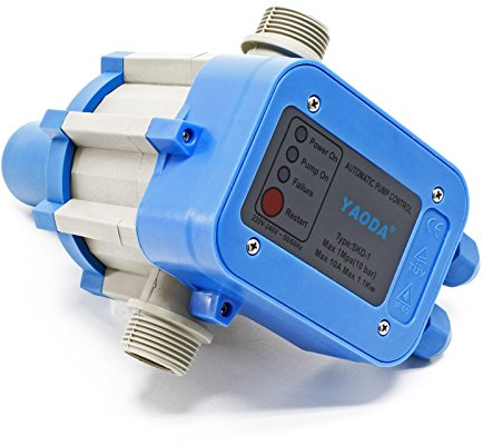 Wiltec Druckschalter SKD-1 230V 1-phasig bis 10 bar, Druckwächter mit Trockenlaufschutz für Hauswasserwerke und Pumpen, zuverlässige Pumpensteuerung